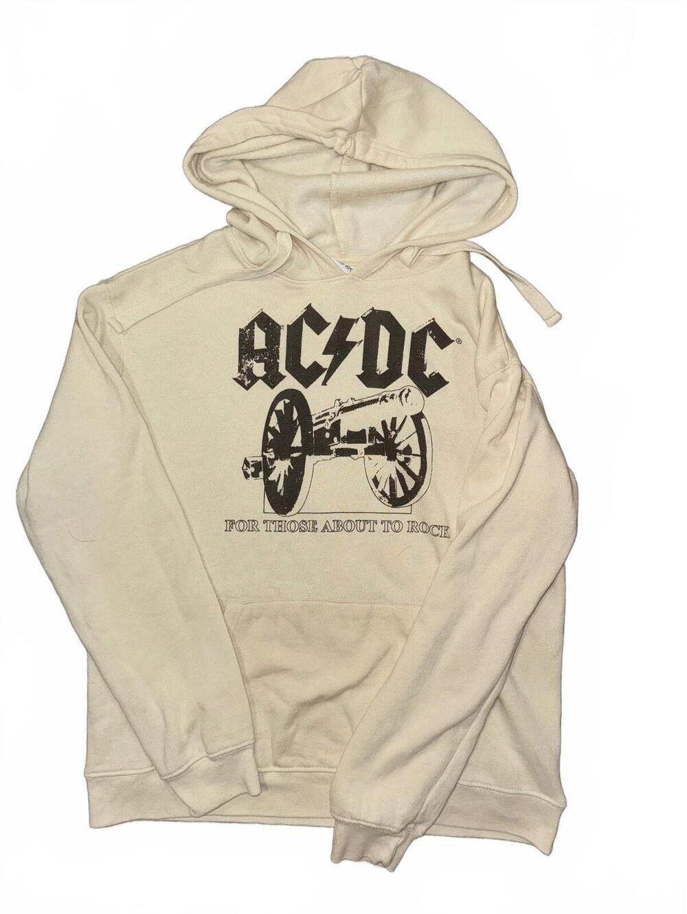 Men’s AC/DC cream color hoodie Size Medium